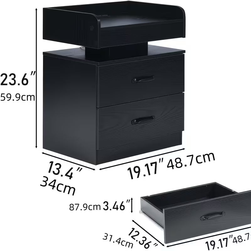 2x LED Nightstands
