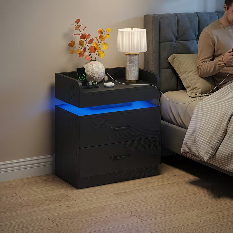 2x LED Nightstands