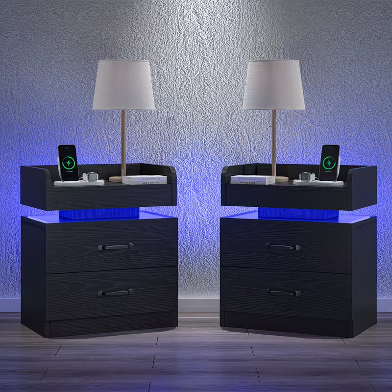 2x LED Nightstands