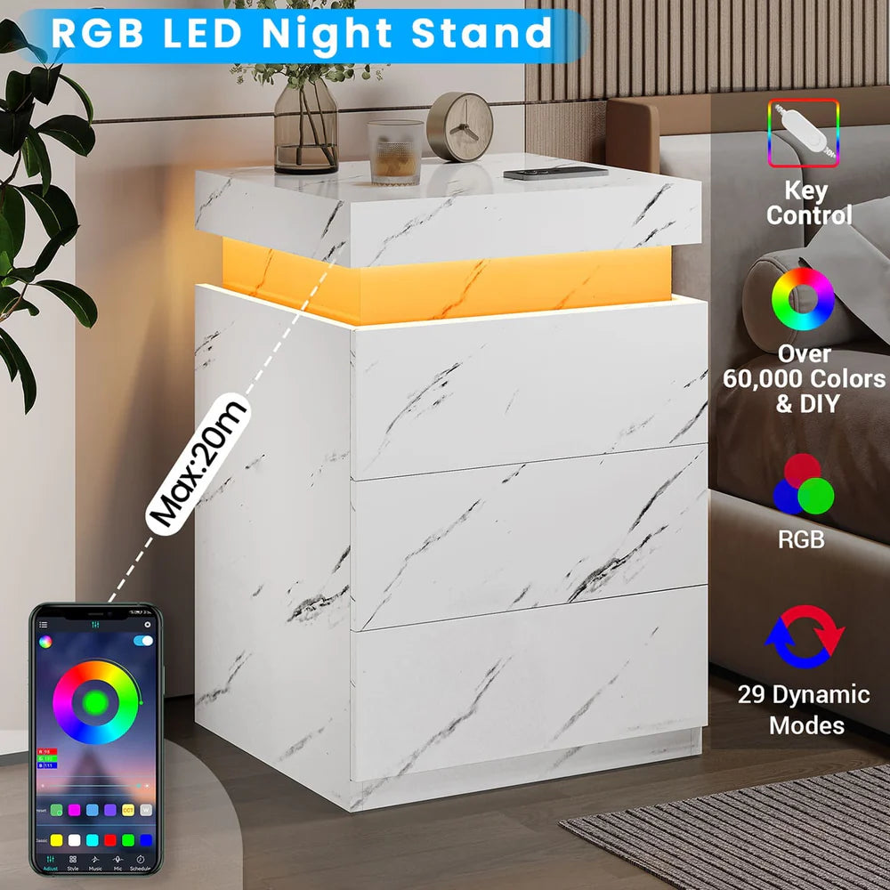 2x LED Nightstands