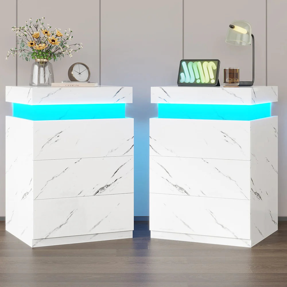 2x LED Nightstands