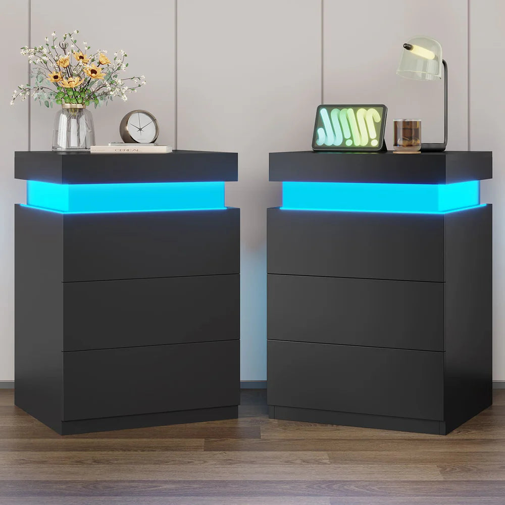2x LED Nightstands