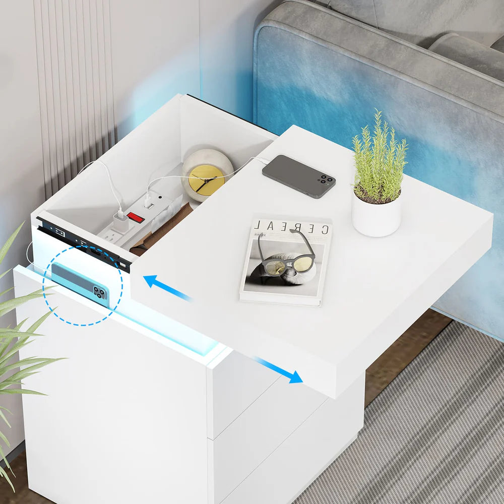 2x LED Nightstands