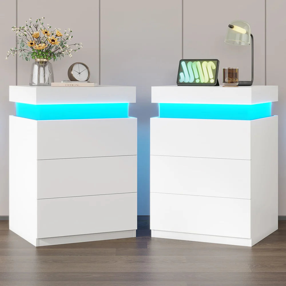 2x LED Nightstands