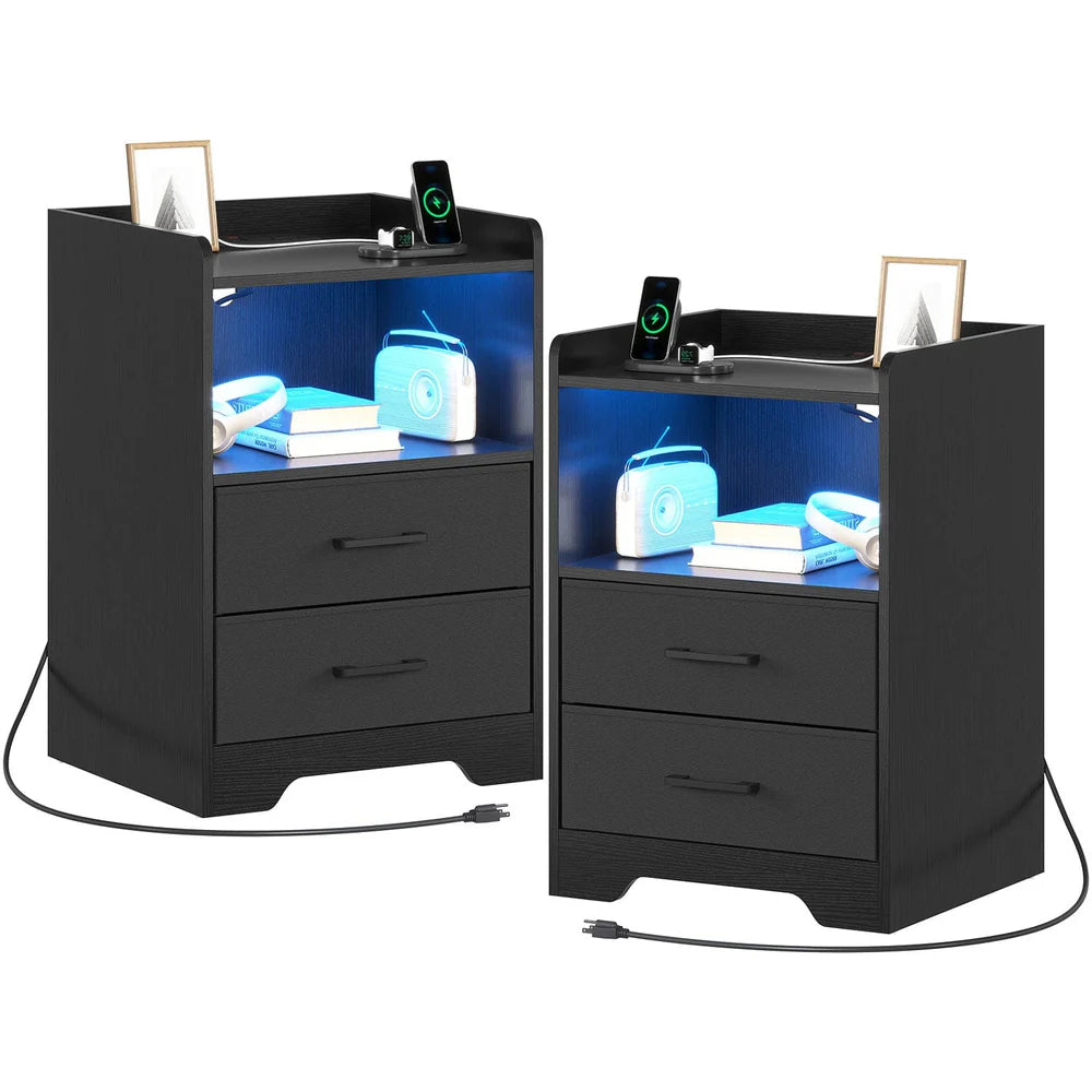2x LED Nightstands