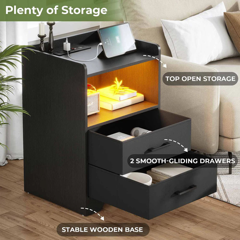 2x LED Nightstands