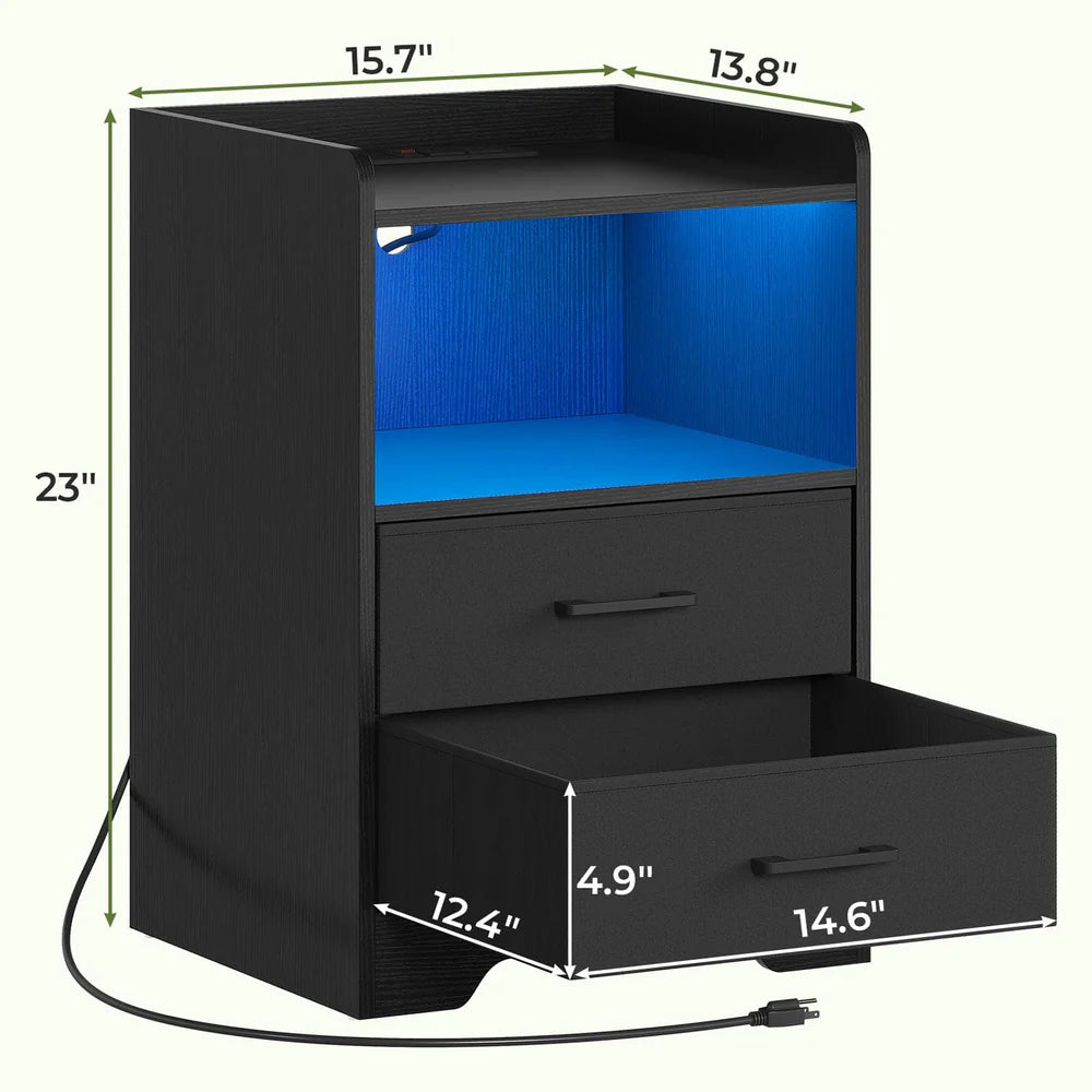 2x LED Nightstands