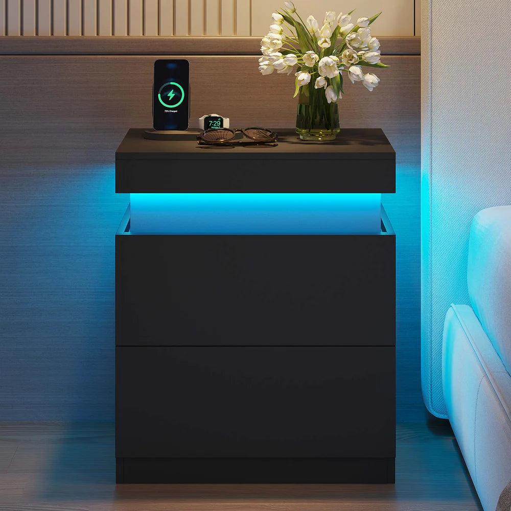 2x LED Nightstands