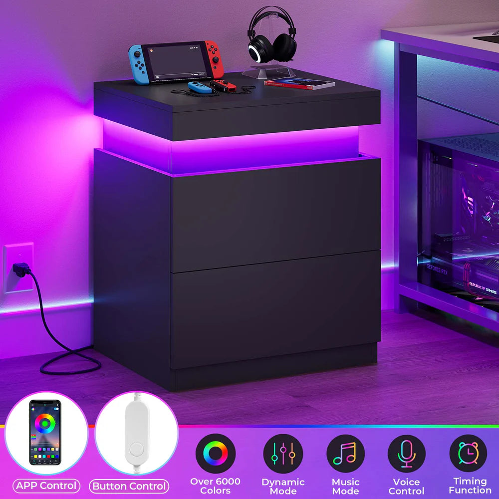 2x LED Nightstands