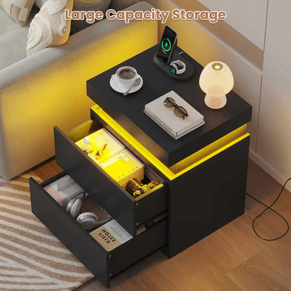 2x LED Nightstands