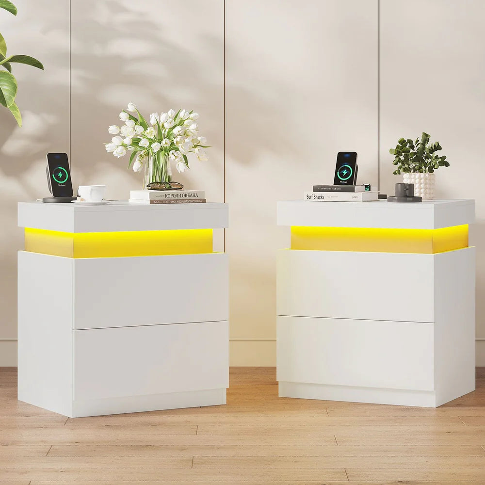 2x LED Nightstands