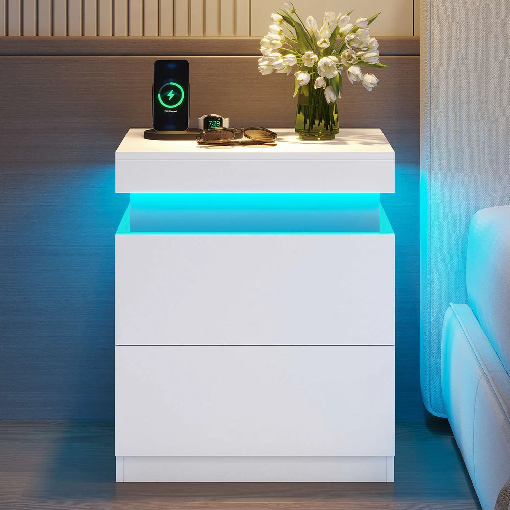 2x LED Nightstands