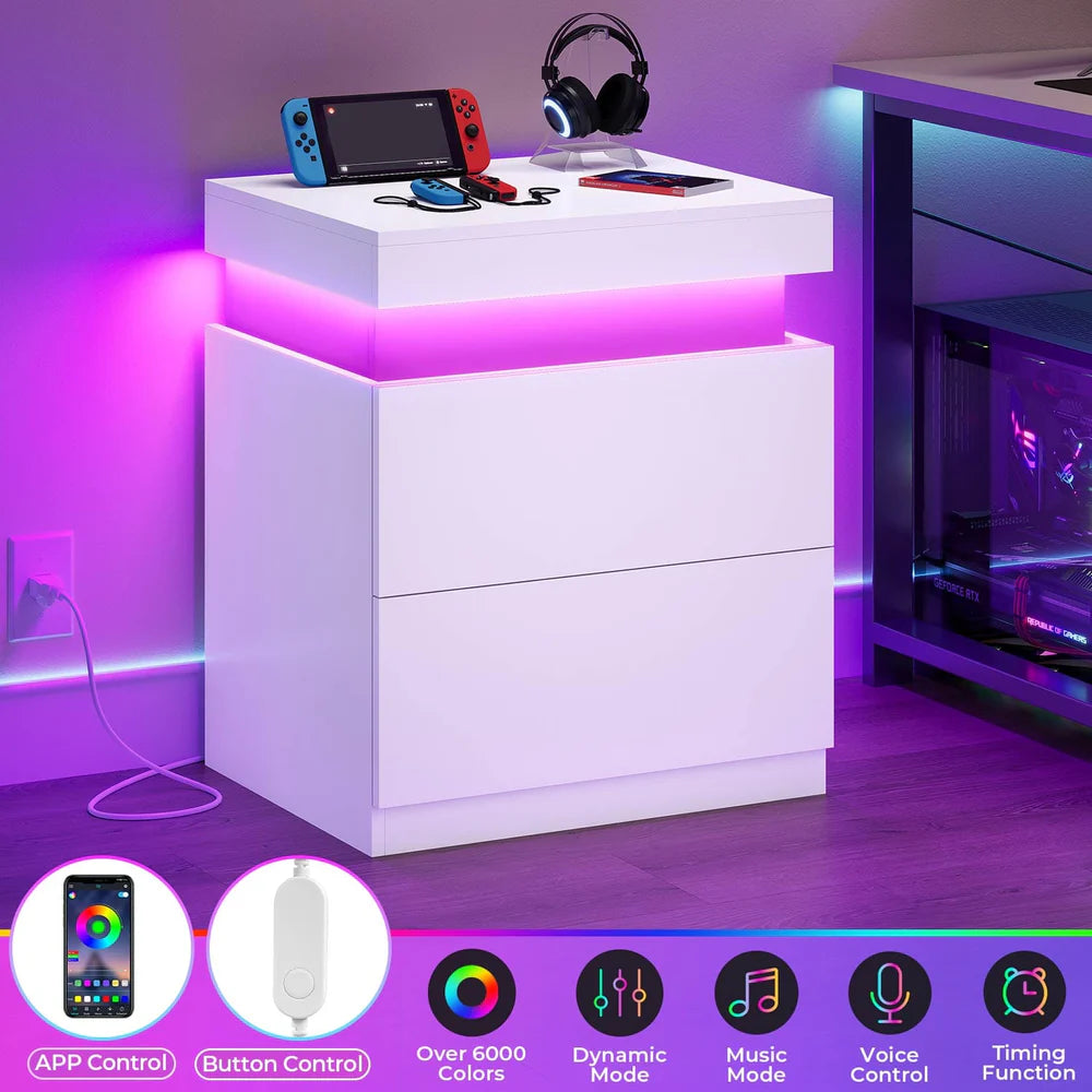 2x LED Nightstands