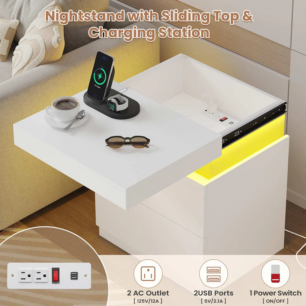 2x LED Nightstands
